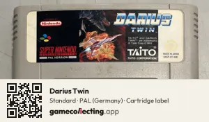 Darius Twin Super Nintendo Entertainment System, PAL cartridge label
