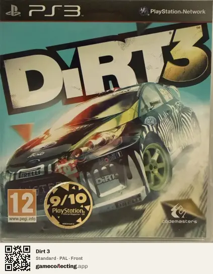 Dirt 3 PlayStation 3, PAL box front