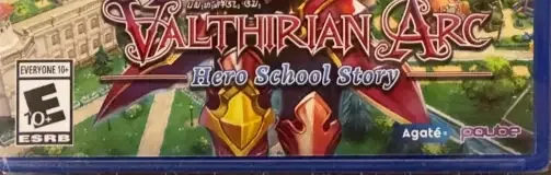 Valthirian Arc: Hero School Story, the ESRB box on its front