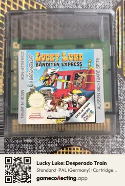 Lucky Luke: Desperado Train Game Boy Color, PAL cartridge label