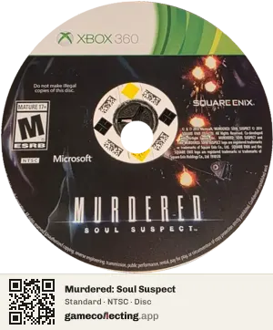 Murdered: Soul Suspect Xbox 360, NTSC disc