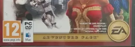 The Sims Medieval: Pirates & Nobles, the PEGI square on its front