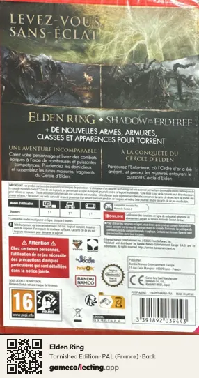 Elden Ring Nintendo Switch 2, France box back