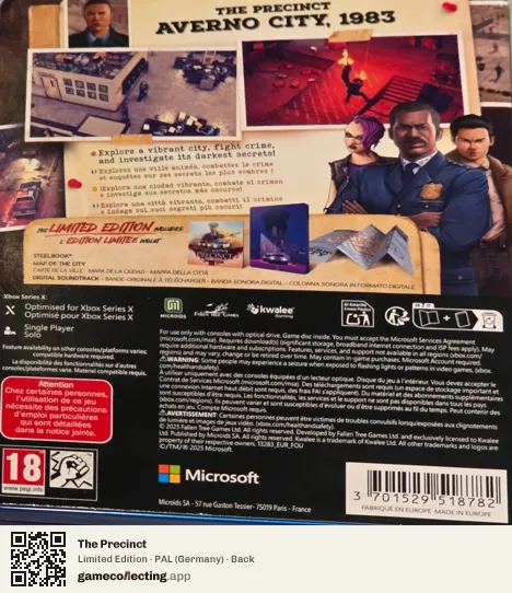 The Precinct Xbox Series X, Germany box back