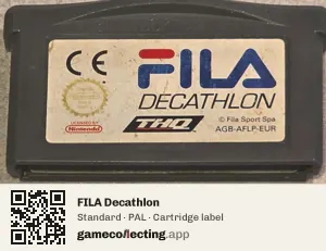 FILA Decathlon Game Boy Advance, PAL cartridge label