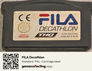 FILA Decathlon Game Boy Advance, PAL cartridge label