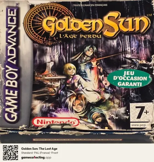 Golden Sun: The Lost Age Game Boy Advance, France box front