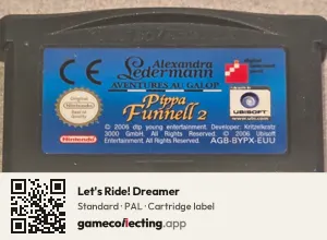 Let's Ride! Dreamer Game Boy Advance, PAL cartridge label
