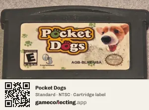 Pocket Dogs Game Boy Advance, NTSC cartridge label