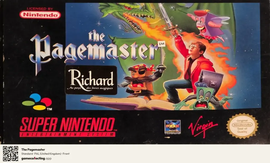 The Pagemaster Super Nintendo Entertainment System, United Kingdom box front
