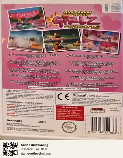Action Girlz Racing Nintendo Wii, PAL box back