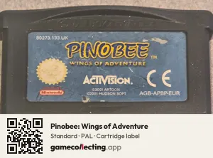 Pinobee: Wings of Adventure Game Boy Advance, PAL cartridge label