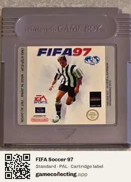FIFA Soccer 97 Game Boy, PAL cartridge label