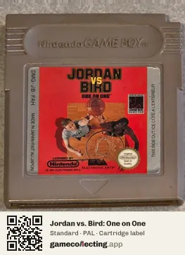 Jordan vs. Bird: One on One Game Boy, PAL cartridge label