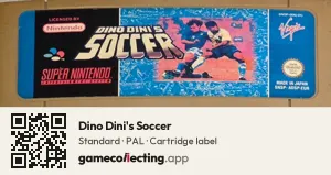 Dino Dini's Soccer Super Nintendo Entertainment System, PAL cartridge label