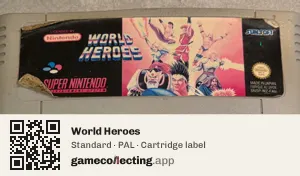 World Heroes Super Nintendo Entertainment System, PAL cartridge label