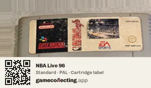 NBA Live 96 Super Nintendo Entertainment System, PAL cartridge label