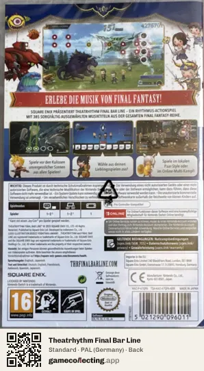 Theatrhythm Final Bar Line Nintendo Switch, Germany box back