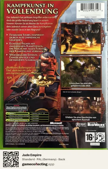 Jade Empire Xbox, Germany box back