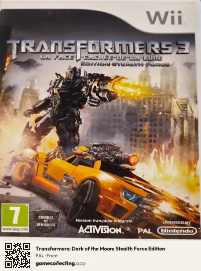 Transformers: Dark of the Moon: Stealth Force Edition Nintendo Wii, PAL box front