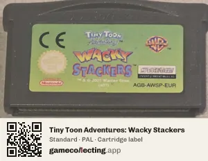 Tiny Toon Adventures: Wacky Stackers Game Boy Advance, PAL cartridge label