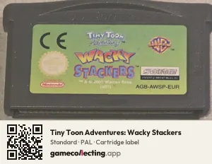 Tiny Toon Adventures: Wacky Stackers Game Boy Advance, PAL cartridge label