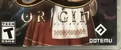 Ys Origin, the ESRB box on its front