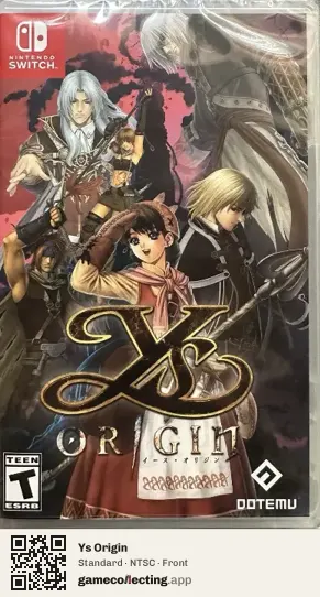 Ys Origin Nintendo Switch, NTSC box front