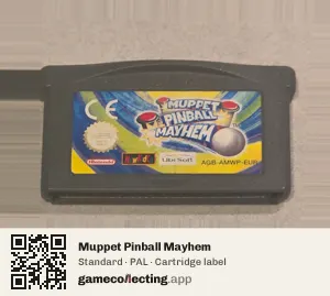 Muppet Pinball Mayhem Game Boy Advance, PAL cartridge label