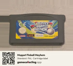 Muppet Pinball Mayhem Game Boy Advance, PAL cartridge label