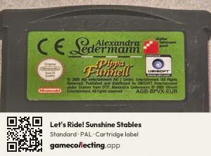 Let's Ride! Sunshine Stables Game Boy Advance, PAL cartridge label