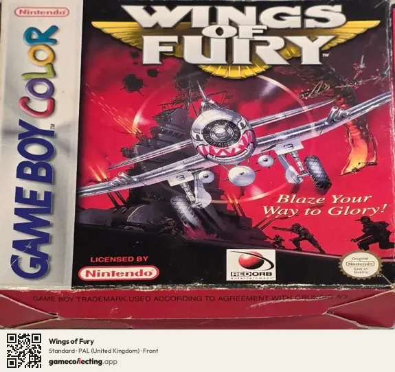 Wings of Fury Game Boy Color, United Kingdom box front