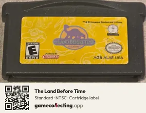 The Land Before Time Game Boy Advance, NTSC cartridge label