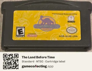 The Land Before Time Game Boy Advance, NTSC cartridge label