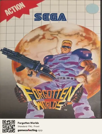 Forgotten Worlds Sega Master System, PAL box front