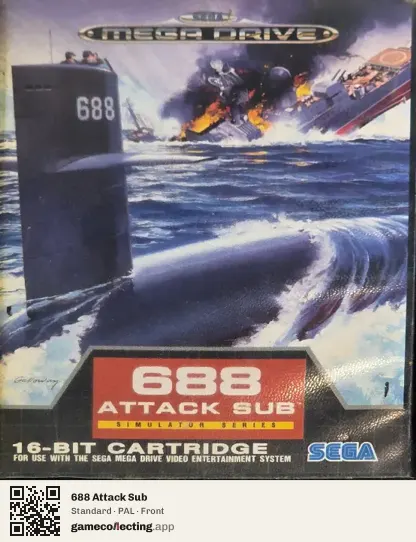 688 Attack Sub Sega Mega Drive / Genesis, PAL box front
