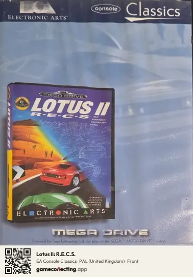 Lotus II: R.E.C.S. Sega Mega Drive / Genesis, United Kingdom box front
