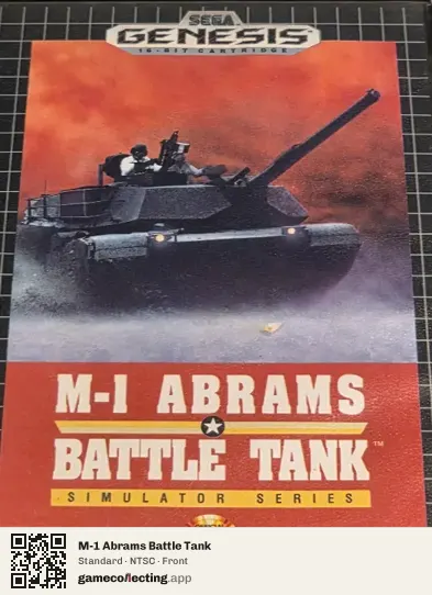 M-1 Abrams Battle Tank Sega Mega Drive / Genesis, NTSC box front