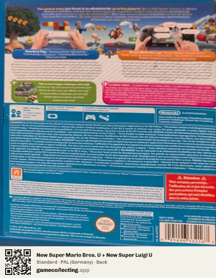 New Super Mario Bros. U + New Super Luigi U Nintendo Wii U, Germany box back