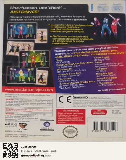 Just Dance Nintendo Wii, France box back
