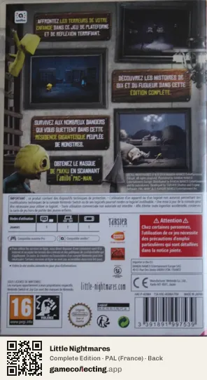 Little Nightmares Nintendo Switch, France box back