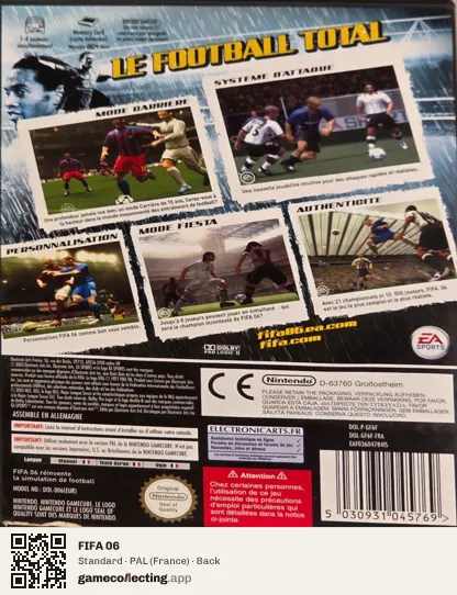 FIFA 06 Nintendo GameCube, France box back