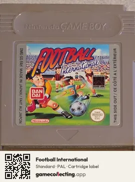 Football International Game Boy, PAL cartridge label