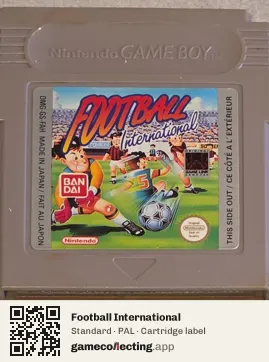 Football International Game Boy, PAL cartridge label