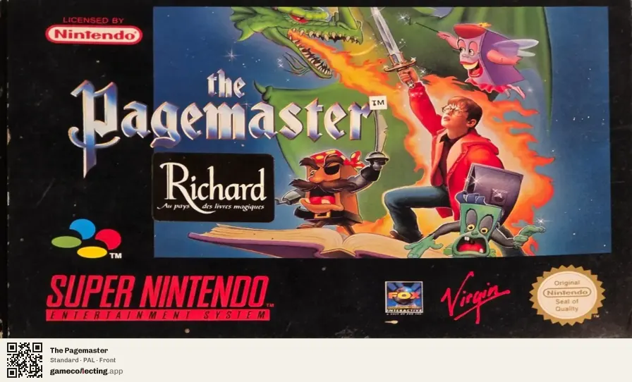 The Pagemaster Super Nintendo Entertainment System, PAL box front