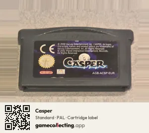 Casper Game Boy Advance, PAL cartridge label