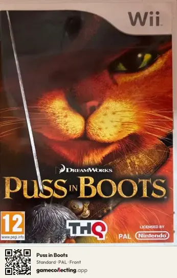 Puss in Boots Nintendo Wii, PAL box front