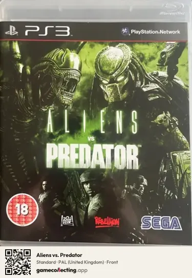 Aliens vs. Predator PlayStation 3, United Kingdom box front