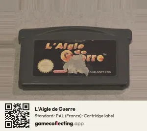 L'Aigle de Guerre Game Boy Advance, PAL cartridge label