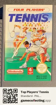 Top Players' Tennis Nintendo Entertainment System, PAL cartridge label